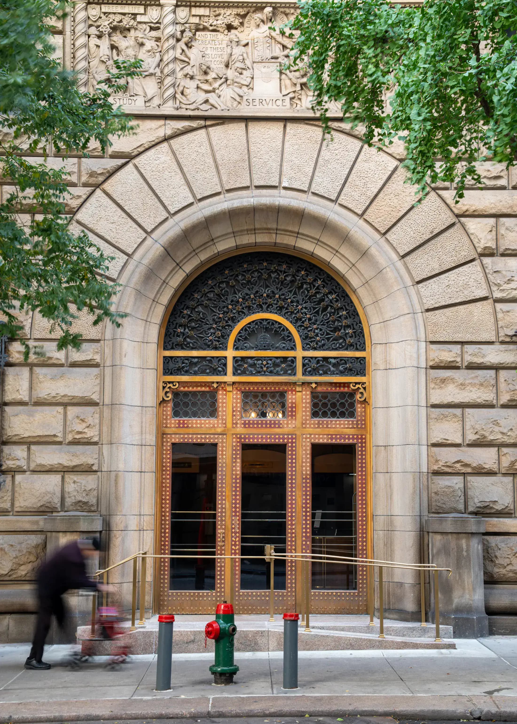 Ornate historic entrance and accessibility improvements at 4 Lexington Avenue