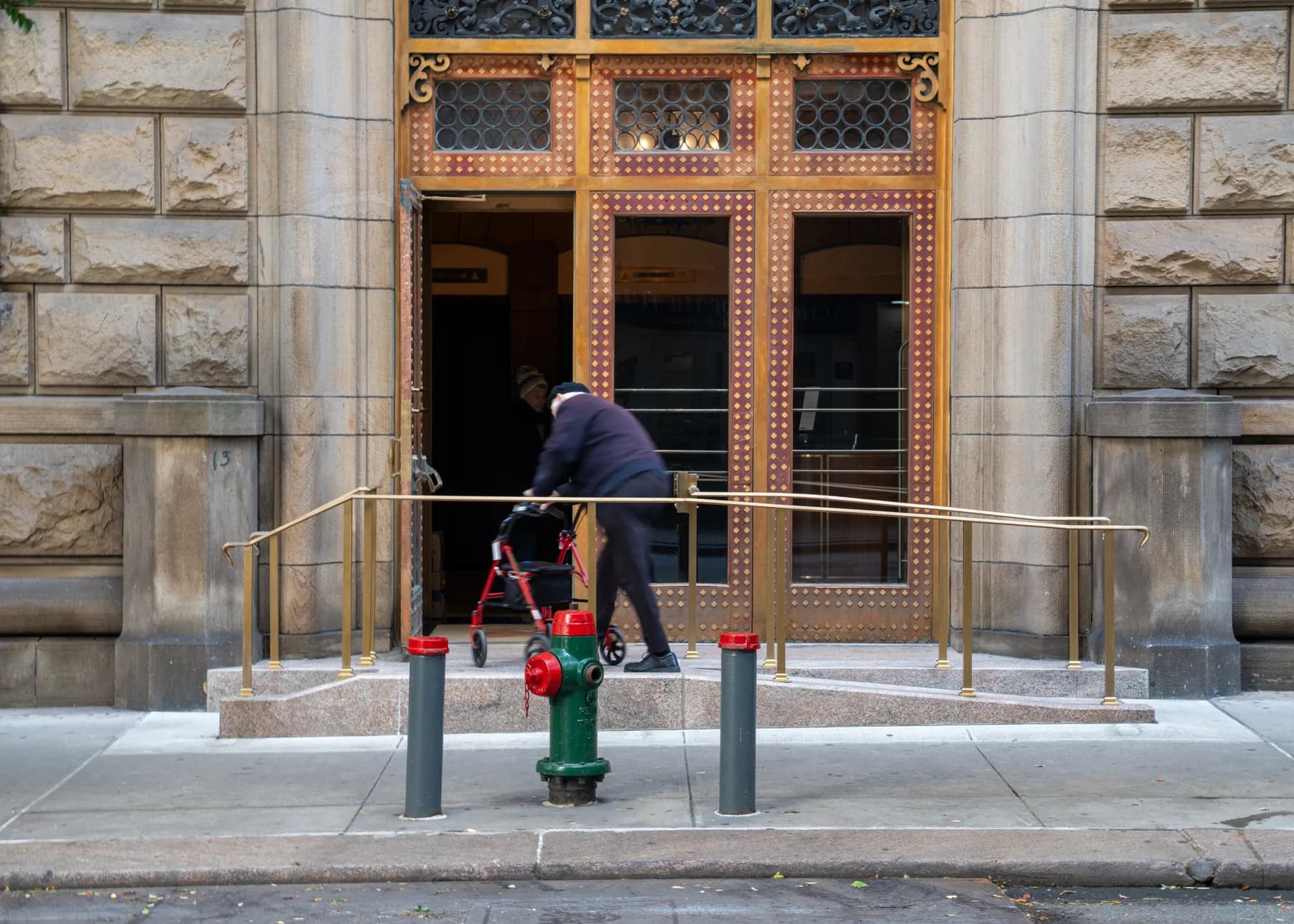 Completed entrance, steps, and railings at 4 Lexington Avenue