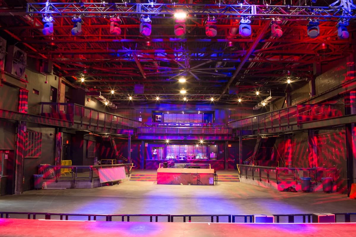 Completed performance hall and mezzanines at Brooklyn Steel