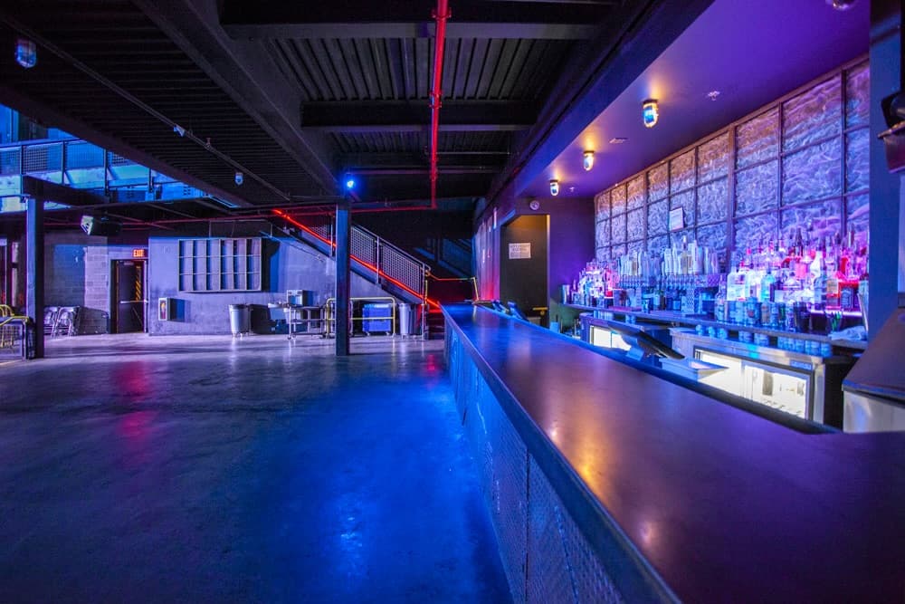 Long custom bar adjoining the main circulation space