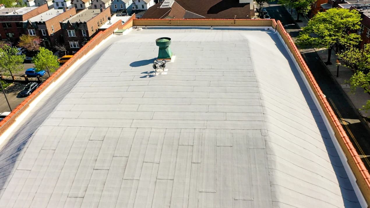 Completed low-slope roof at St. Sebastian RC Church