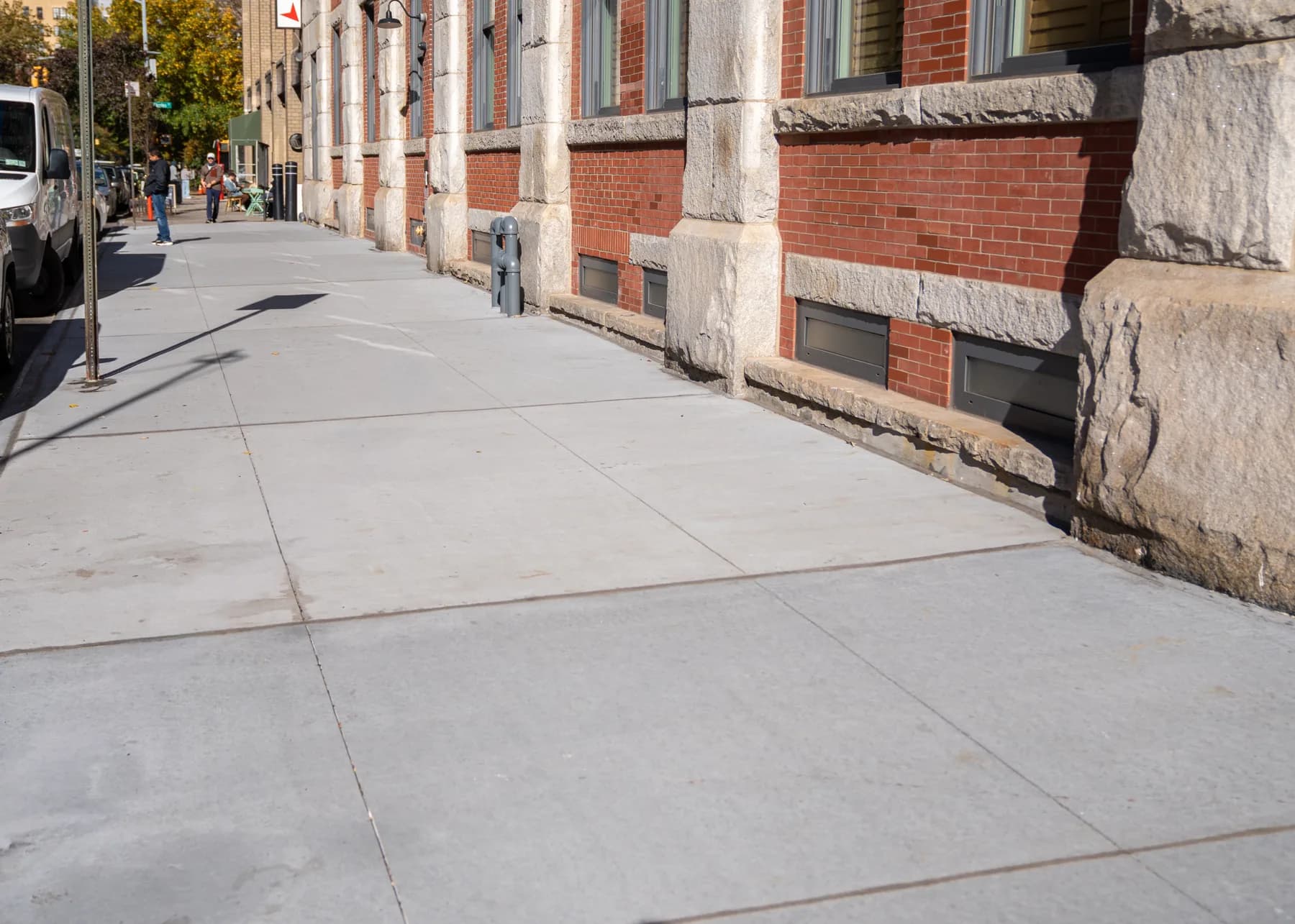 Completed sidewalk along the facade at 275 West 10th Street