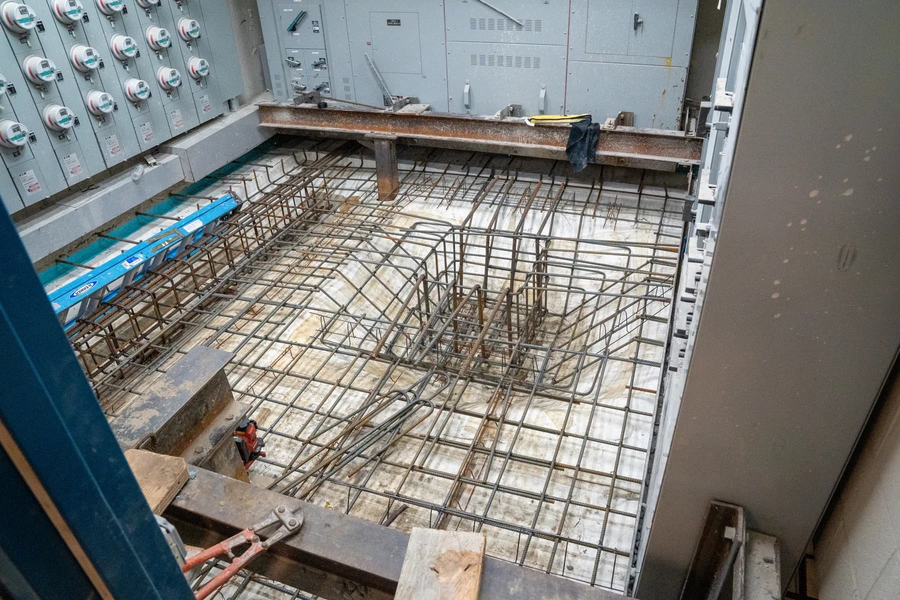 Completed reinforcing assembly ready for concrete placement